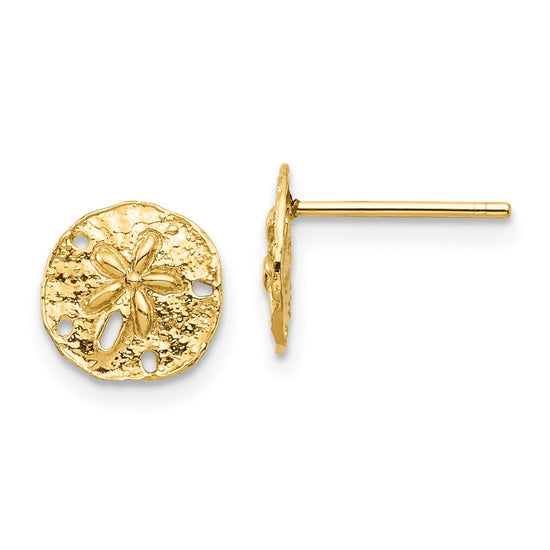 14K Sand Dollar Post Earrings