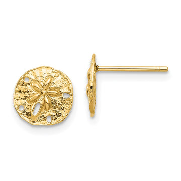 14K Sand Dollar Post Earrings