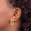 Gold Diamond-cut In & Out Hoop Earrings
