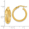 Gold Diamond-cut In & Out Hoop Earrings