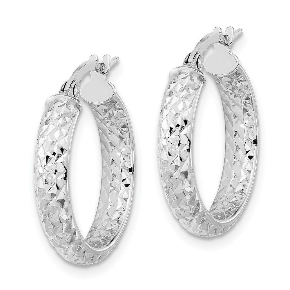 Gold Diamond-cut In & Out Hoop Earrings