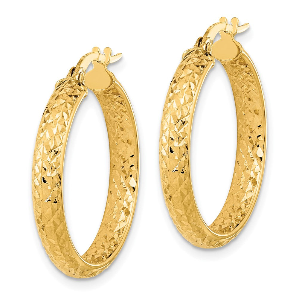 Gold Diamond-cut In & Out Hoop Earrings