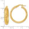 Gold Diamond-cut In & Out Hoop Earrings