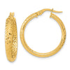 Gold Diamond-cut In & Out Hoop Earrings