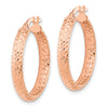 Gold Diamond-cut In & Out Hoop Earrings