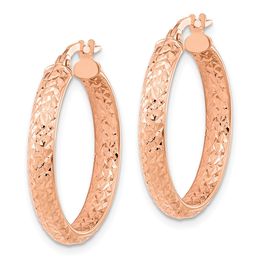 Gold Diamond-cut In & Out Hoop Earrings