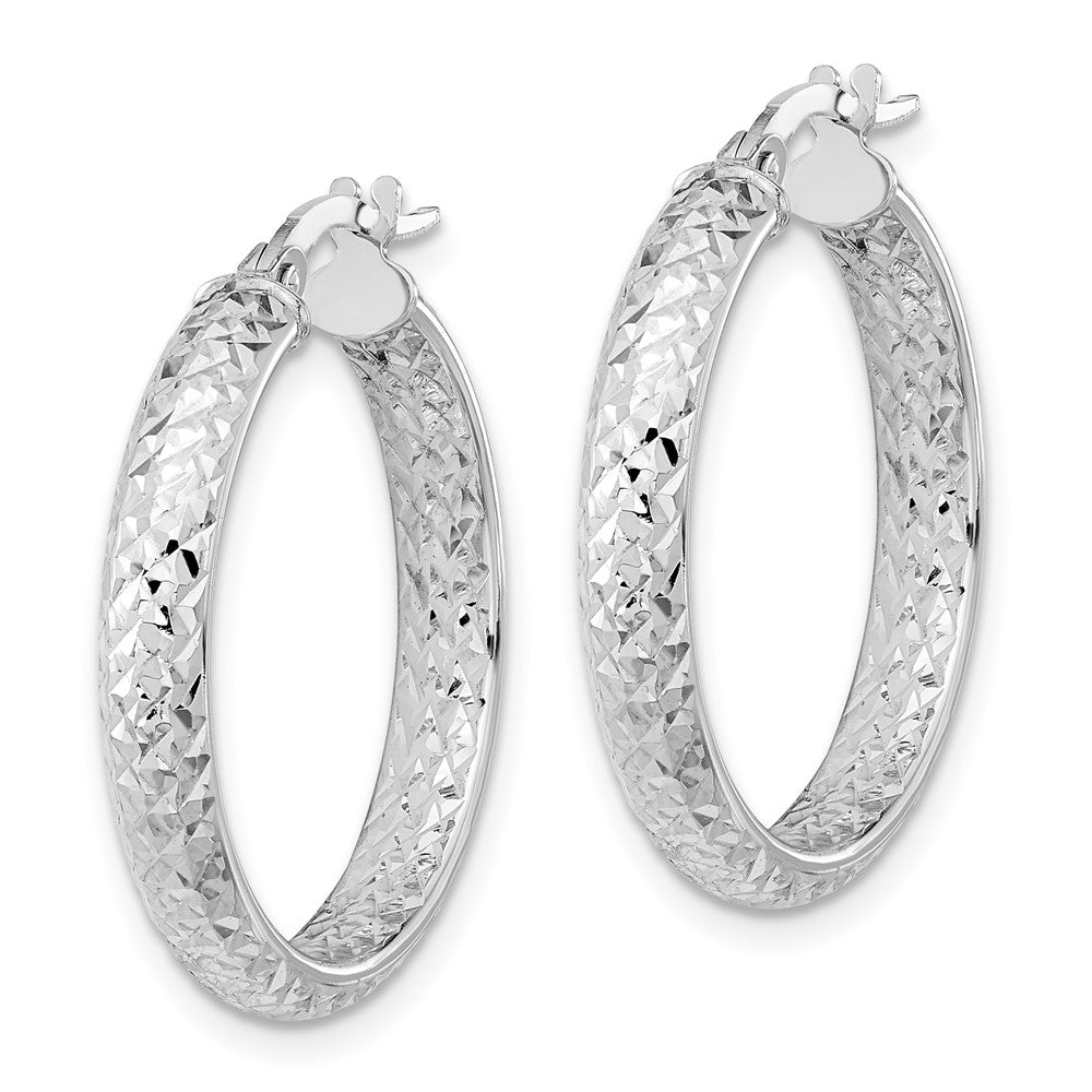 Gold Diamond-cut In & Out Hoop Earrings