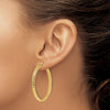 14K Polished Diamond Cut Hoop Earrings
