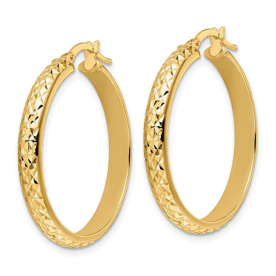 Gold Diamond-cut In & Out Hoop Earrings