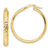 Gold Diamond-cut In & Out Hoop Earrings