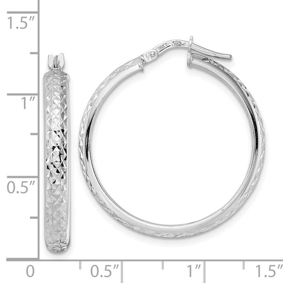 4mm Gold Diamond-cut Hoop Earrings
