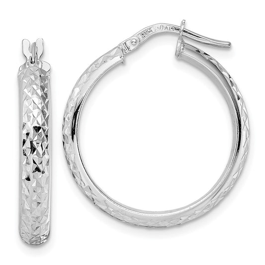 4mm Gold Diamond-cut Hoop Earrings