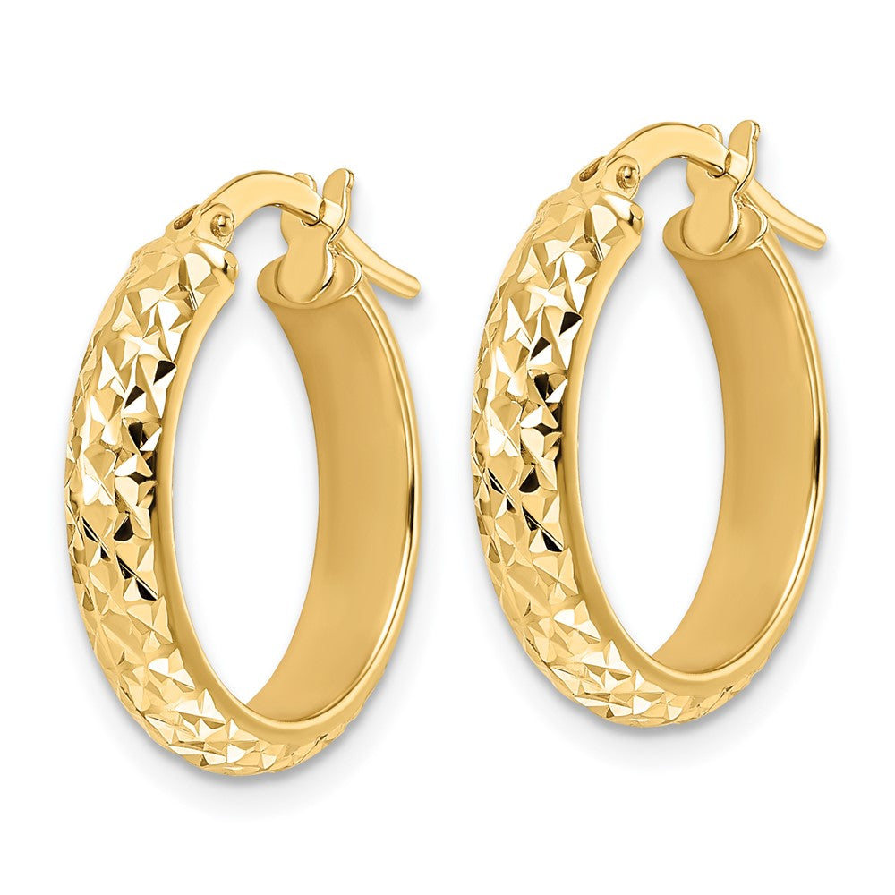 Gold Diamond-cut In & Out Hoop Earrings