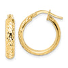 Gold Diamond-cut In & Out Hoop Earrings
