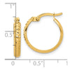 14K 2.5x18mm Polished and Diamond-cut Hoop Earrings