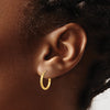 Gold Satin and Diamond-cut Hoop Earrings