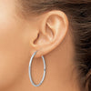 Gold Satin and Diamond-cut Hoop Earrings