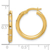 14K Polished CZ Hoop Earrings