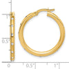 14K Polished CZ Hoop Earrings