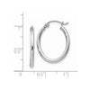 14k White Gold 2x24mm Polished Oval Tube Hoop Earrings