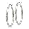 2mm Gold Round Tube Oval Hoop Earrings