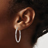 14k White Gold 2x30mm Polished Oval Tube Hoop Earrings