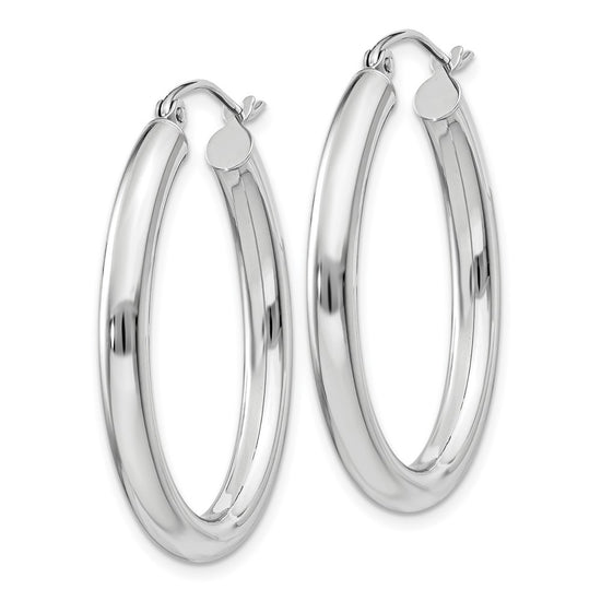 3.5mm Gold Oval Tube Hoop Earrings
