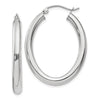 3.5mm Gold Oval Tube Hoop Earrings