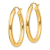 3.5mm Gold Oval Tube Hoop Earrings