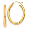3.5mm Gold Oval Tube Hoop Earrings