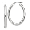 3.5mm Gold Oval Tube Hoop Earrings