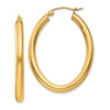3.5mm Gold Oval Tube Hoop Earrings