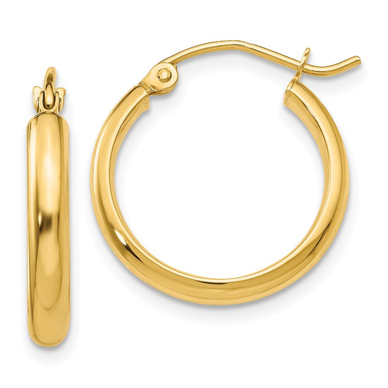 Gold Half-round Tube Hoop Earrings