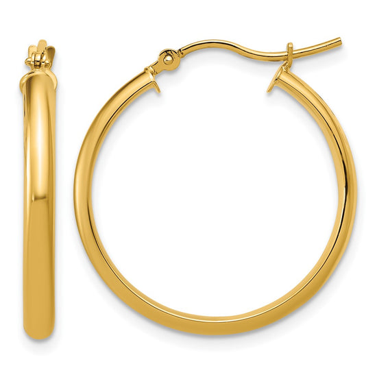 Gold Half-round Tube Hoop Earrings