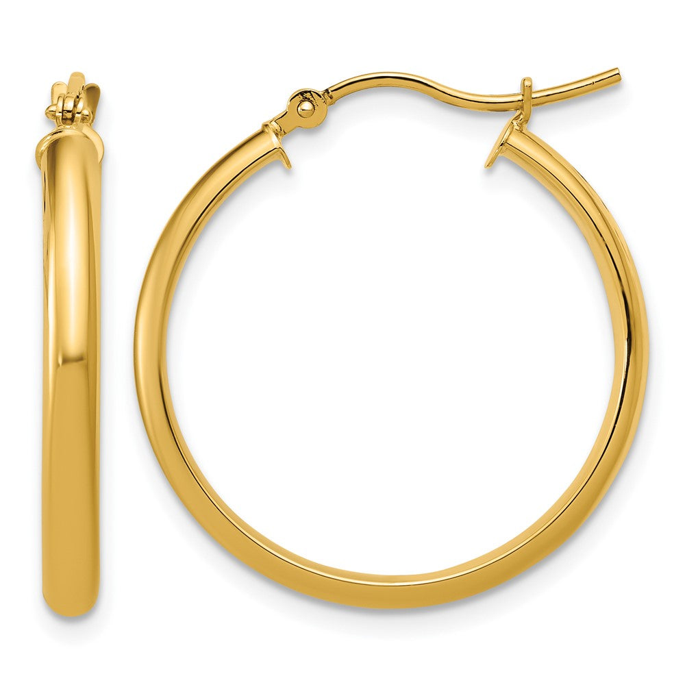 Gold Half-round Tube Hoop Earrings