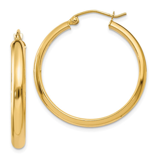 Gold Half-round Tube Hoop Earrings