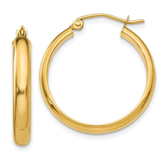 Gold Half-round Tube Hoop Earrings