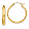 Gold Half-round Tube Hoop Earrings