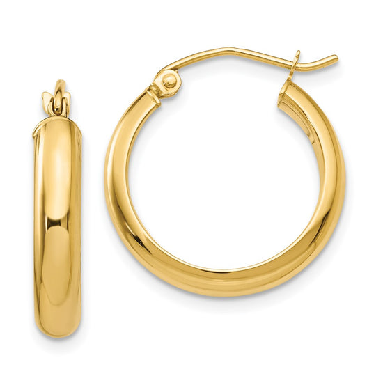 Gold Half-round Tube Hoop Earrings