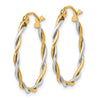 Gold Twisted Tube Hoop Earrings