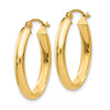 3.5mm Gold Oval Tube Hoop Earrings