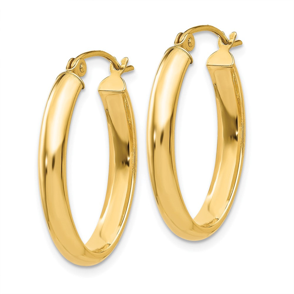 3.5mm Gold Oval Tube Hoop Earrings
