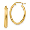 3.5mm Gold Oval Tube Hoop Earrings