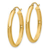 3.5mm Gold Oval Tube Hoop Earrings