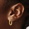 14k 2x15mm Diamond-cut Round Tube Hoop Earrings