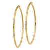 14k 2x60mm Diamond-cut Round Tube Hoop Earrings