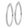 14k White Gold 3x45mm Diamond-cut Round Tube Hoop Earrings