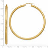 14k 3x60mm Diamond-cut Round Tube Hoop Earrings