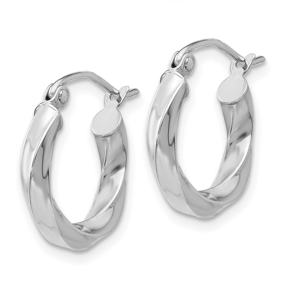 3mm Gold Twisted Tube Hoop Earrings