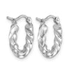 3mm Gold Twisted Tube Hoop Earrings